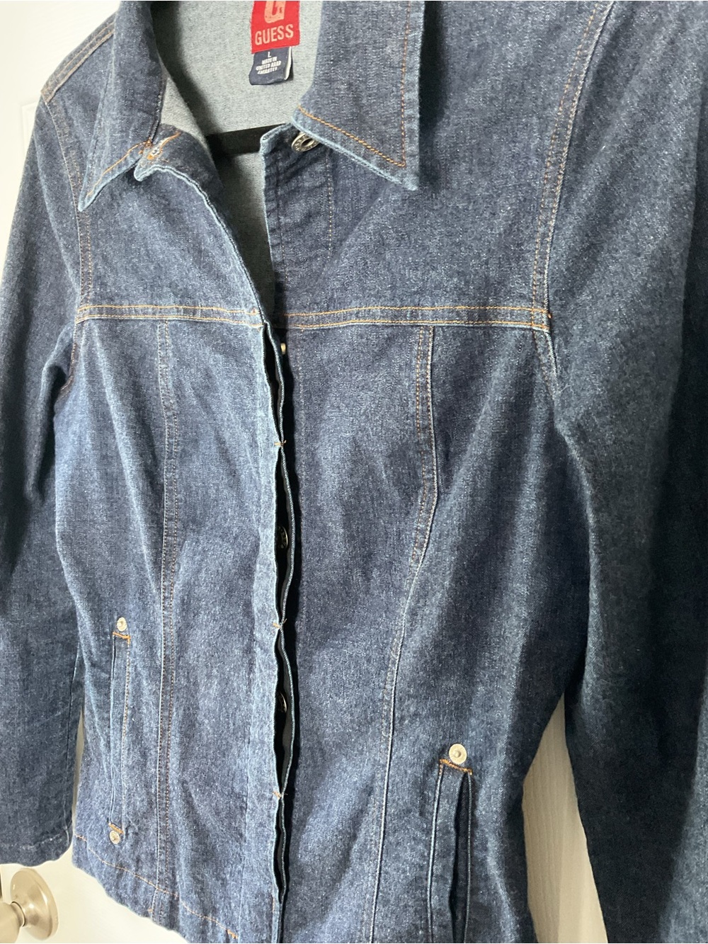 GUESS U.S.A. Collection Women’s Denim Jacket Blue Size L Stretch Casual
